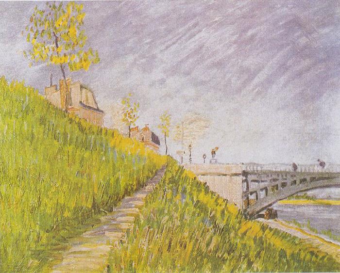 Vincent Van Gogh Seine-shore at the Pont de Clichy